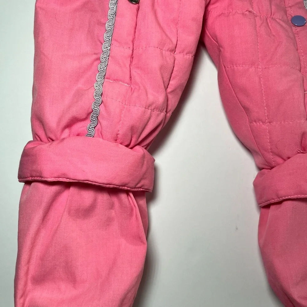 Vintage Pink Pastel Plaid one Piece Snowsuit 6/9 months~winter gear coquette